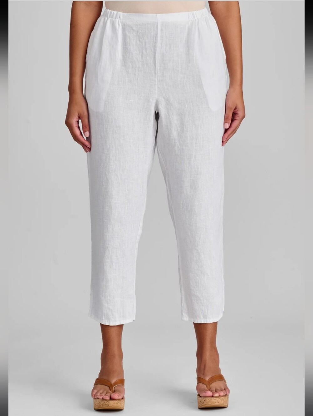 Flax Cropped Unlined Linen Floods Pants